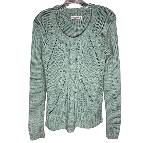 Abercrombie & Fitch sherbet cotton blend fisherman chunky knit sweater small - Picture 1 of 5
